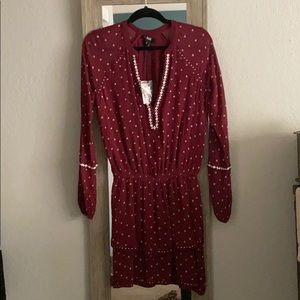 Paige Boho Chic dress in maroon